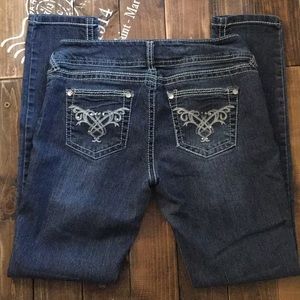 💕WALLFLOWER SKINNY jeans. Size7/L30 embellished!